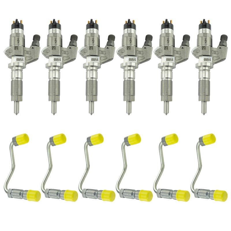 Industrial 412212 Stock Bosch Reman Injectors & Injector Line Package | 2001-2004 GM Silverado/Sierra 2500HD/3500HD 6.6L Duramax LB7