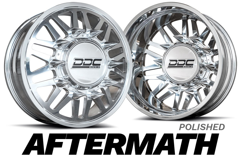 DDC Wheels 200-20-01PL-A Aftermath Polished 20X8.25 8X200 Dually Wheel Set | 2005-2023 F350 / 11-14 F450 & 19-23 Dodge RAM 3500