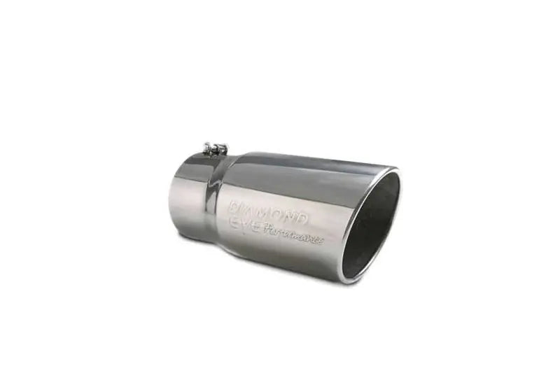 Diamond Eye 4512BRA-DE 4 inch Inlet 5 inch Outlet Bolt-On Rolled Angle Stainless Steel Exhaust Tip | Universal
