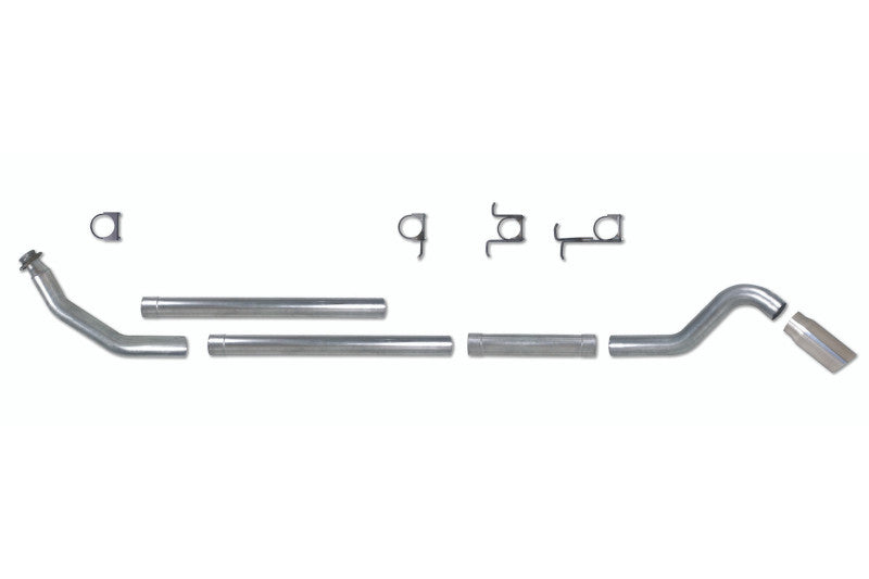 Diamond Eye K4212A-TDRP 4 inch Aluminized Turbo Back Straight Pipe Single Turn Down Exhaust | 1998.5-2002 Dodge RAM 2500/3500 5.9L 24V Cummins