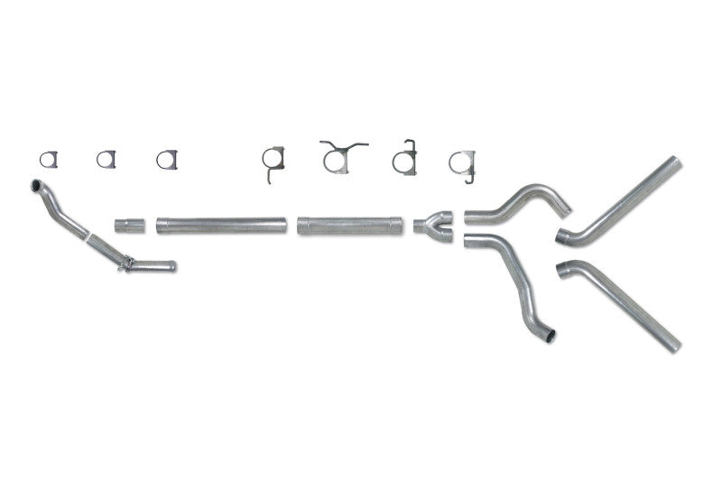Diamond Eye K4308A-RP 4 inch Aluminized Turbo Back Dual Exit Straight Pipe No Tip Exhaust | 1994-1997 Ford F250/F350 7.3L Powerstroke