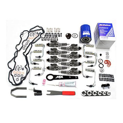 Merchant 10803 New Fuel Injectors w/ Deluxe Install Kit (Set of 8) | 2001-2004 GM 2500HD/3500HD 6.6L Duramax LB7