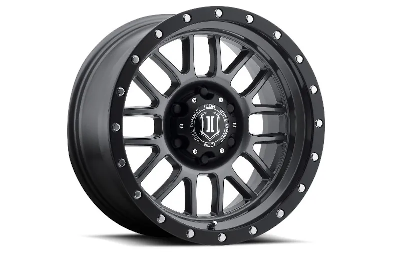 ICON 1220908150GM Alloys 20x9 Alpha Gunmetal With Black Ring | 1999-2025 Ford F250/F350 Super Duty