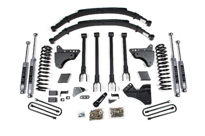 BDS 596H 6 inch 4-Link Lift Kit with NX2 Nitro Shocks - Factory 2 inch Rear Block Lift | 2011-2016 Ford F250/F350