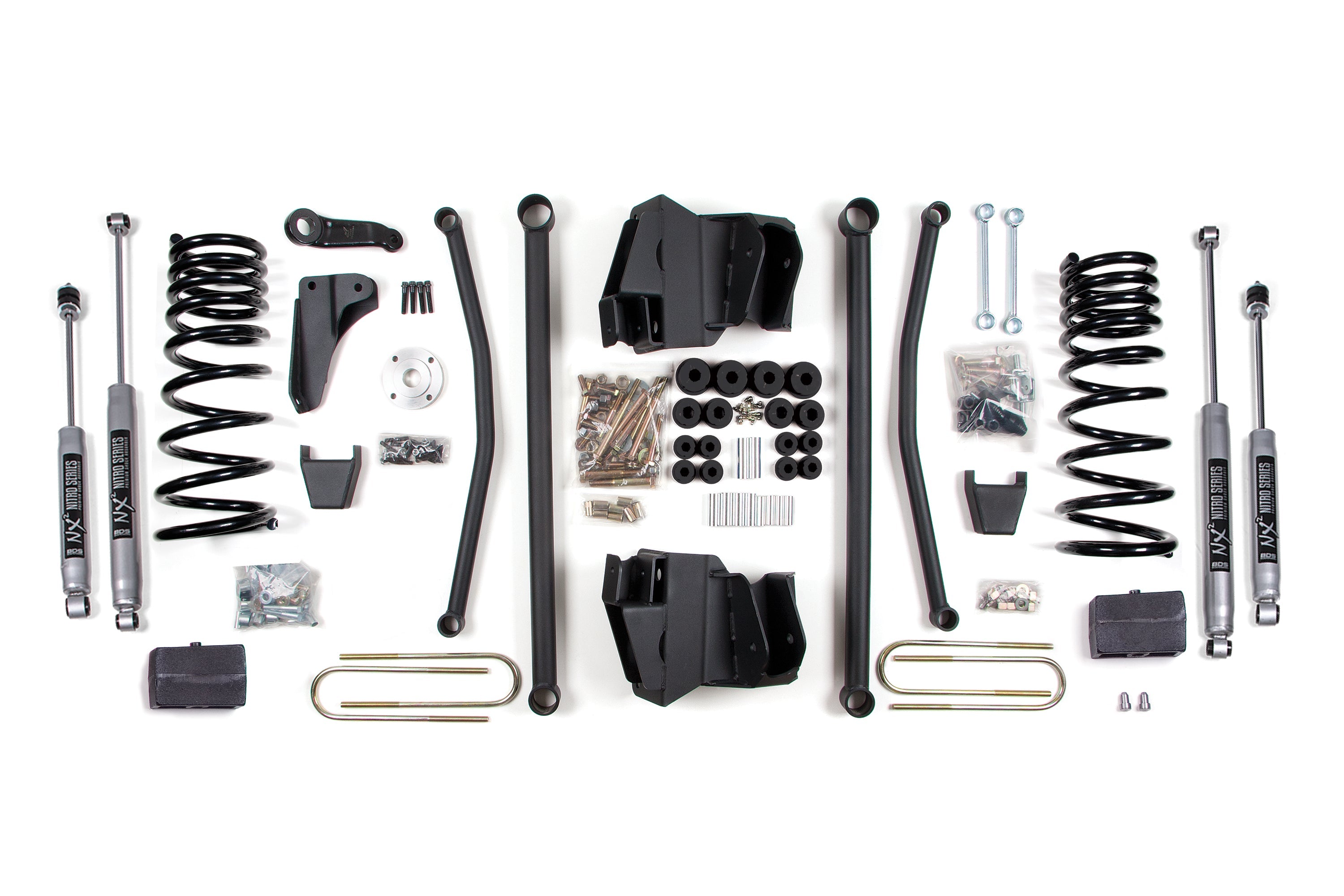 BDS 641H 8 inch Long Arm Lift Kit with NX2 Nitro Shocks & Rear Block Kit | 2008 Dodge RAM 2500/3500 6.7L Cummins 4WD with 4 inch Axle