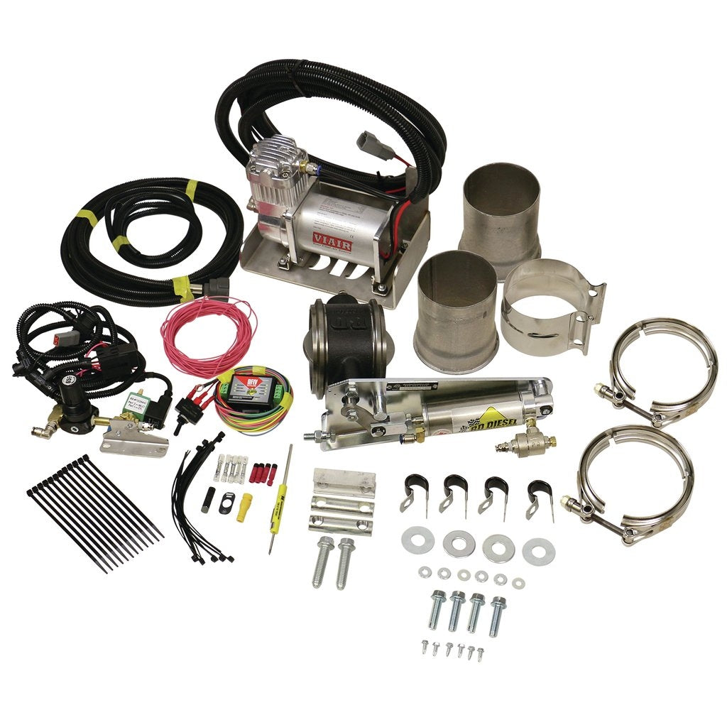 BD Diesel 1028140 4 inch Exhaust Brake with Compressor Kit | Universal