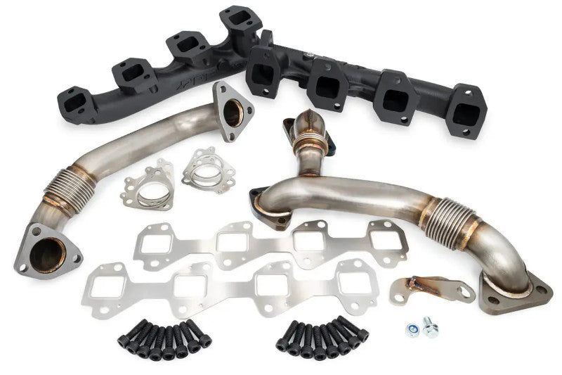 PPE 116111820 High Flow Exhaust Manifolds and Up-Pipes Kits Black | 2007.5-2010 GM Silverado/Sierra 2500HD/3500HD 6.6L Duramax LMM