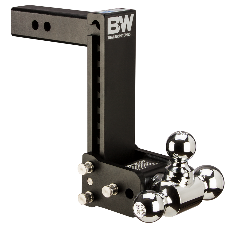 B&W TS10050B Black Tow & Stow Triple Ball Hitch with 2 inch Shank, 9 inch Drop, 9.5 inch Rise | Universal