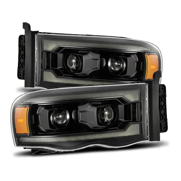 AlphaRex 880569 LUXX Series Alpha Black LED Projector Headlights | 2003-2005 Dodge RAM 2500/3500