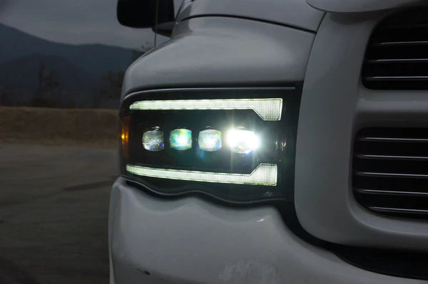 AlphaRex 880564 NOVA Series Black LED Projector Headlights | 2003-2005 Dodge RAM 2500/3500