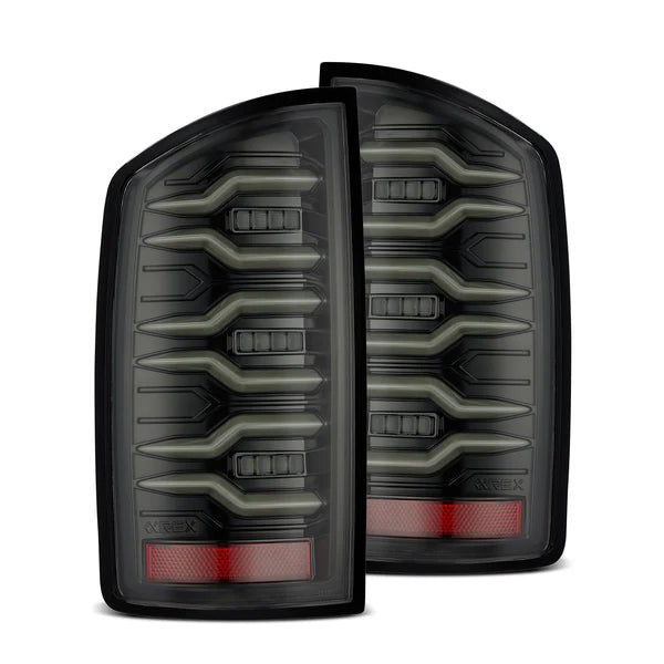 AlphaRex 641020 LUXX Series Alpha Black LED Tail Lights | 2003-2006 Dodge RAM 2500/3500