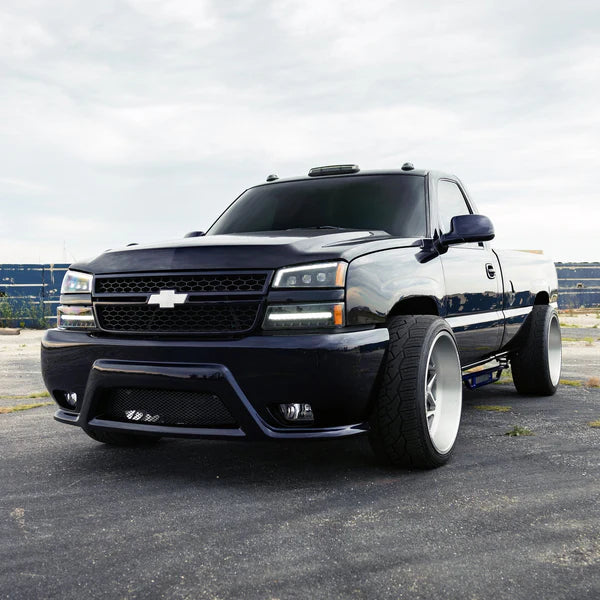 AlphaRex 880254 NOVA Series Alpha-Black LED Projector Headlights | 2003-2006 GM Chevrolet Silverado 2500HD/3500HD