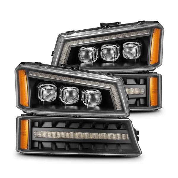 AlphaRex 880256 NOVA Series Black LED Projector Headlights | 2003-2006 GM Chevrolet Silverado 2500HD/3500HD
