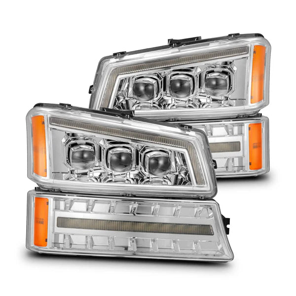 AlphaRex 880255 NOVA Series Chrome LED Projector Headlights | 2003-2006 GM Chevrolet Silverado 2500HD/3500HD