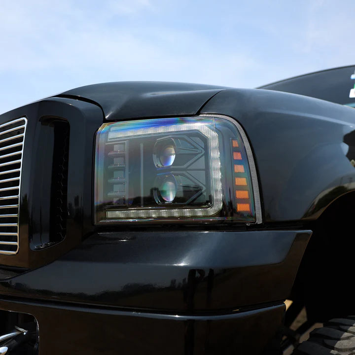 AlphaRex 880316 LUXX Series Alpha Black LED Projector Headlights | 2005-2007 Ford F250/F350 Super Duty