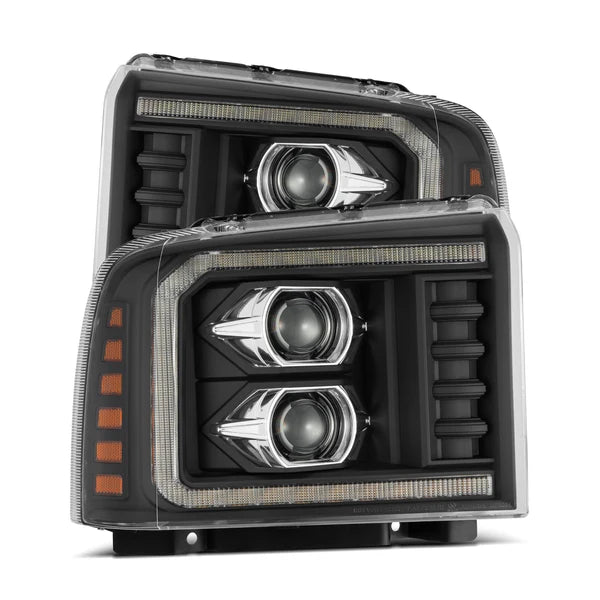 AlphaRex 880317 LUXX Series Black LED Projector Headlights | 2005-2007 Ford F250/F350