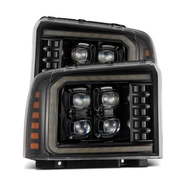 AlphaRex 880318 NOVA Series Alpha Black LED Projector Headlights | 2005-2007 Ford F250/F350