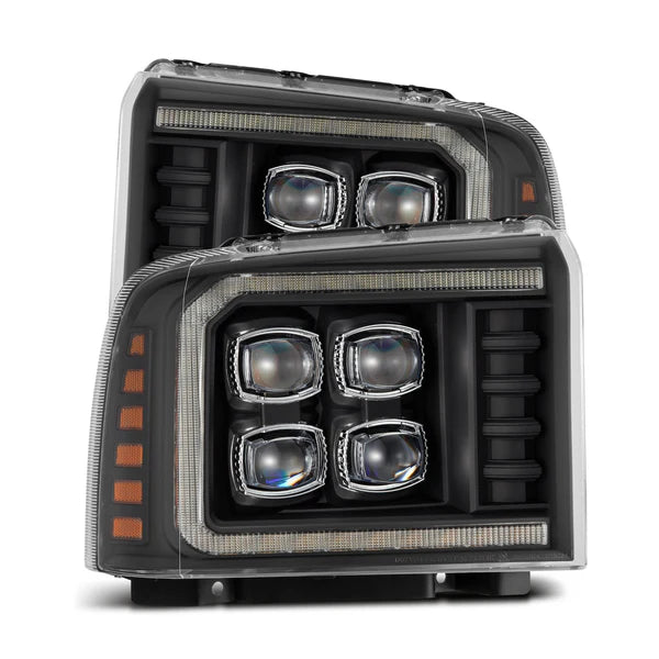 AlphaRex 880319 NOVA Series Black LED Projector Headlights | 2005-2007 Ford F250/F350