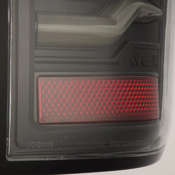 AlphaRex 641050 LUXX Series Alpha Black LED Tail Lights | 2007-2009 Dodge RAM 2500/3500