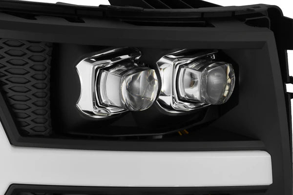 AlphaRex 880209 NOVA LED Black Headlights | 2007-2014 GM Chevrolet Silverado 2500HD/3500HD