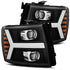 AlphaRex 880205 PRO Halogen Black Headlights | 2007-2014 GM Chevrolet Silverado 2500HD/3500HD