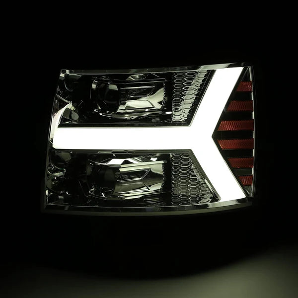 AlphaRex 880204 PRO Halogen Chrome Headlights | 2007-2014 GM Chevrolet Silverado 2500HD/3500HD