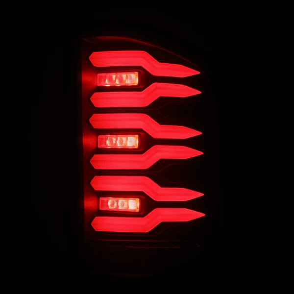 AlphaRex 620080 LUXX Series Black LED Tail Lights | 2007-2014 GM Chevrolet Silverado 2500HD/3500HD