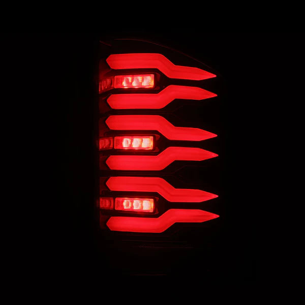 AlphaRex 620000 LUXX Series Black/Red LED Tail Lights | 2007-2014 GM Chevrolet Silverado 2500HD/3500HD