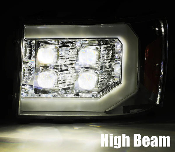AlphaRex 880607 NOVA Series Chrome LED Headlights | 2007-2014 GM/GMC Sierra 2500HD/3500HD