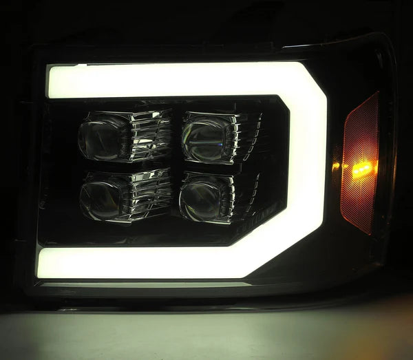 AlphaRex 880608 NOVA Series Jet Black LED Headlights | 2007-2014 GM/GMC Sierra 2500HD/3500HD