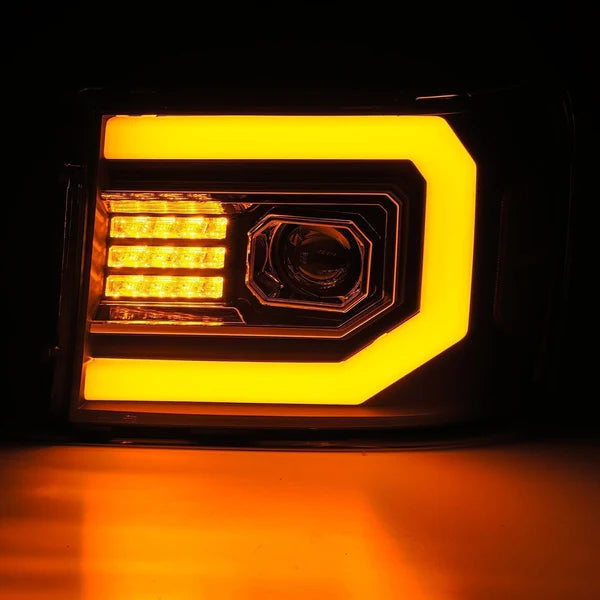 AlphaRex 880606 PRO Series Black Halogen Headlights | 2007-2014 GM/GMC Sierra 2500HD/3500HD
