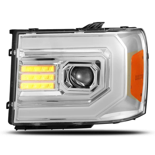 AlphaRex 880604 PRO Series Chrome Halogen Headlights | 2007-2013 GM/GMC Sierra 1500/2500HD/3500HD