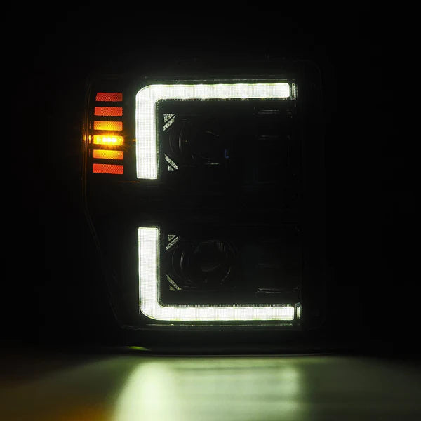 AlphaRex 880309 PRO Series Alpha Black Halogen Projector Headlights | 2008-2010 Ford F250/F350 Super Duty/Excursion