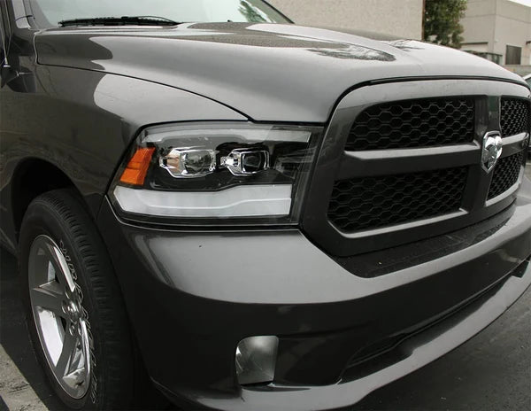 AlphaRex 880597 PRO Series Black Halogen Headlights | 2009-2018 Dodge RAM 1500/2500HD/3500HD
