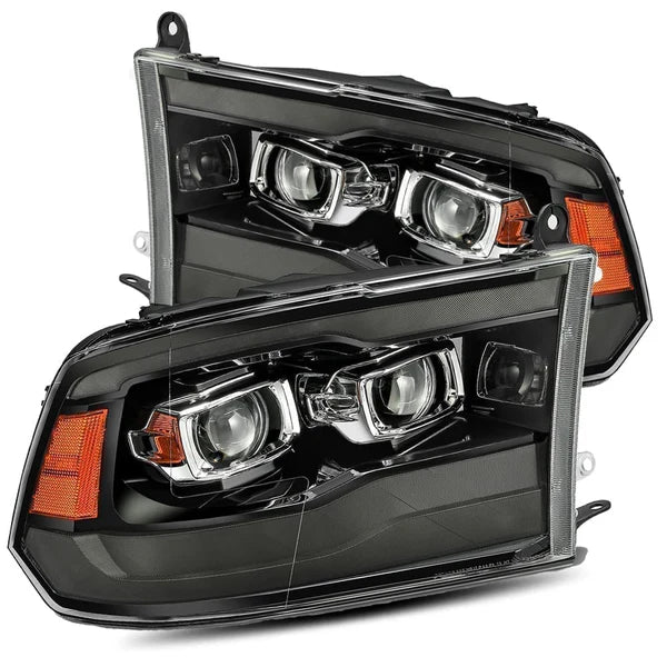AlphaRex 880593 PRO Series Jet Black Halogen Headlights | 2009-2018 Dodge RAM 2500/3500