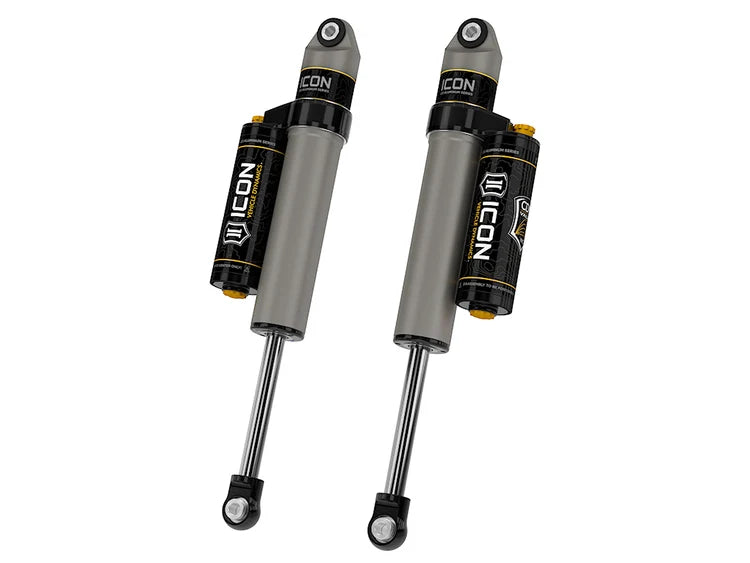 ICON 77701CP V.S. 2.5" Aluminum Piggyback Reservoir CDCV Rear Shocks - for 0-1" Lift - (Pair) | 2001-2026 GM Silverado/Sierra 2500HD/3500HD