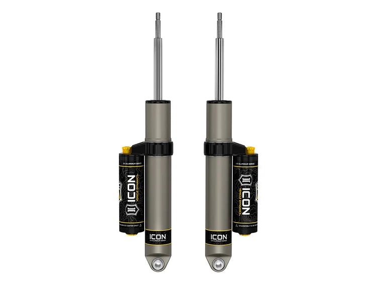 ICON 217704CP 2.5" VS Aluminum CDCV Piggyback Reservoir Rear Shocks - for 0-3" Lift - (Pair) | 2014-2026 RAM 2500 4WD