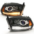 ANZO 111439 Glossy Black Amber Projector Plank-Style Switchback Headlights | 2010-2018 Dodge RAM 2500/3500 6.7L Cummins