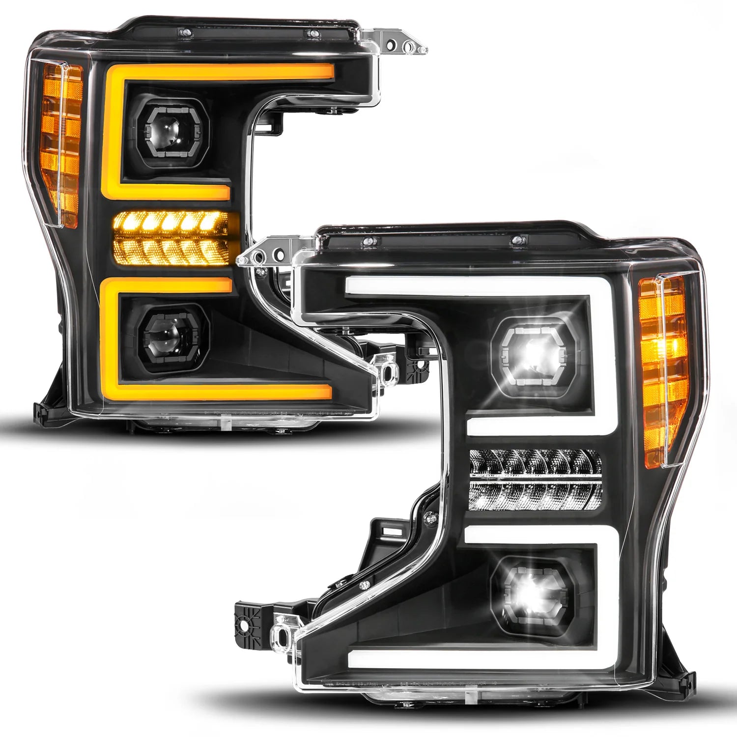 ANZO 111620X Z-Series Full LED Projector Headlights w/ Initiation & Sequential (Black Housing) | 2020-2022 Ford F250/F350 Super Duty w/ Factory Halogen Headlights