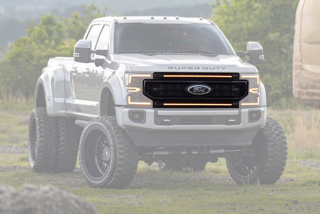 Morimoto XBG10 XBG LED DRL Grille - Paintable Black, White DRL | 2020-2022 Ford F250/F350 Super Duty