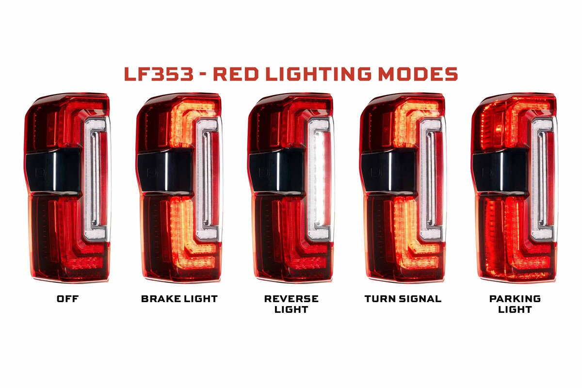 Morimoto LF353 XB LED Tail Lights (Red) | 2023-2026 Ford F250/F350 Super Duty