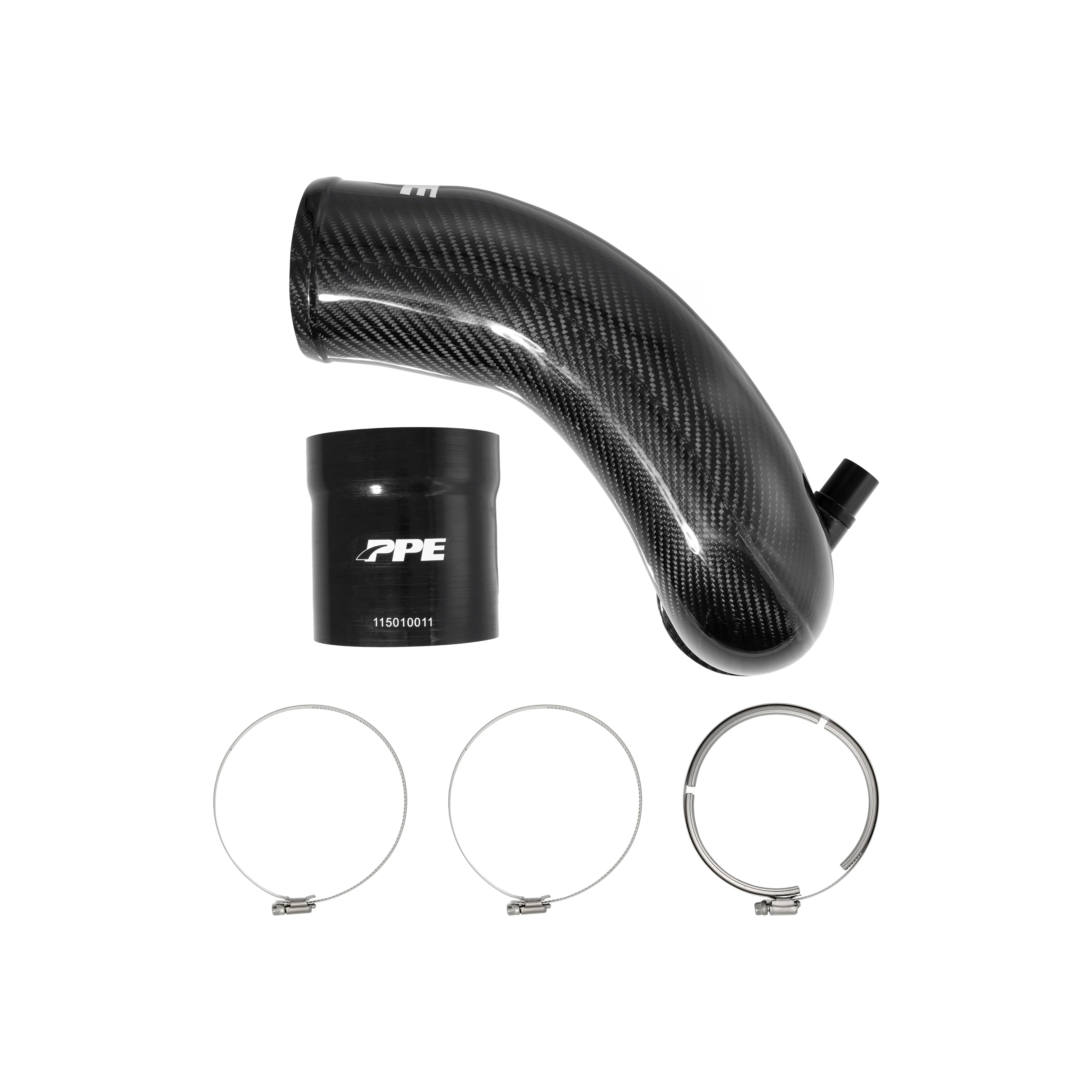PPE 115010060 Zilla Carbon Fiber Turbo Inlet Upgrade (Twill Weaved) | 2004.5-2005 GM Silverado/Sierra 2500HD/3500HD 6.6L Duramax LLY