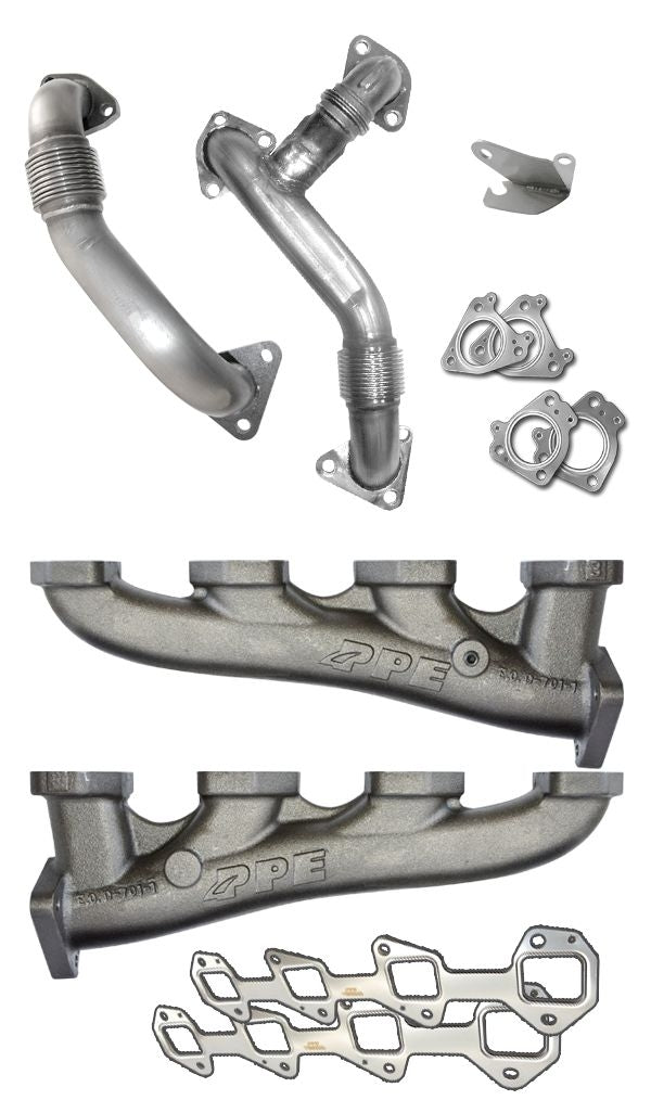 PPE 116111600 Exhaust Manifolds & Up-Pipes | 2006-2007 GM Silverado/Sierra 2500HD/3500HD 6.6L Duramax LBZ