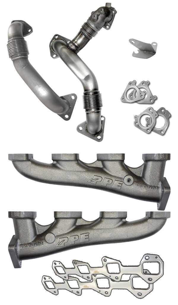 PPE 116112000 Exhaust Manifolds & Up-Pipes | 2011-2016 GM Silverado/Sierra 2500HD/3500HD 6.6L Duramax LML