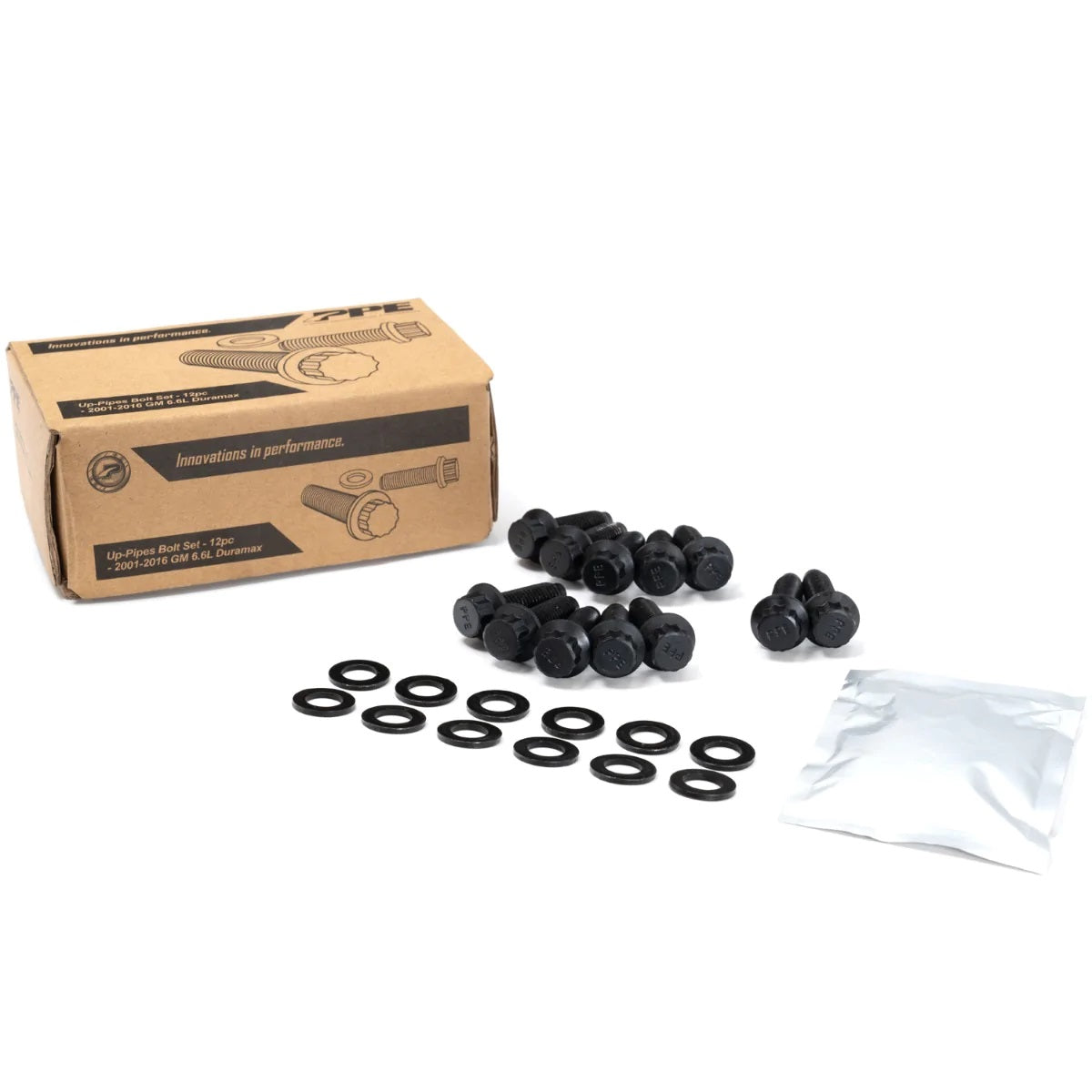 PPE 116121500 Up-Pipes 12-Piece Bolt Set | 2001-2016 GM 2500HD/3500HD 6.6L Duramax