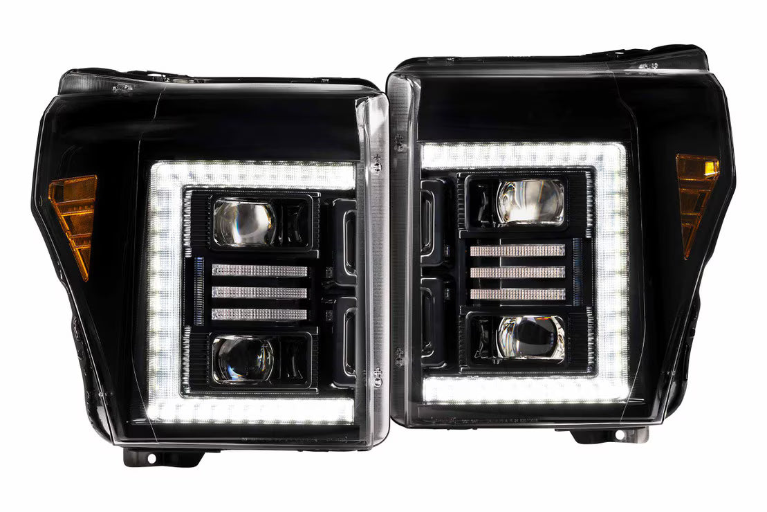 Morimoto LF553 XB Hybrid LED Projector Headlights Set - Smoked | 2011-2016 Ford F250/F350