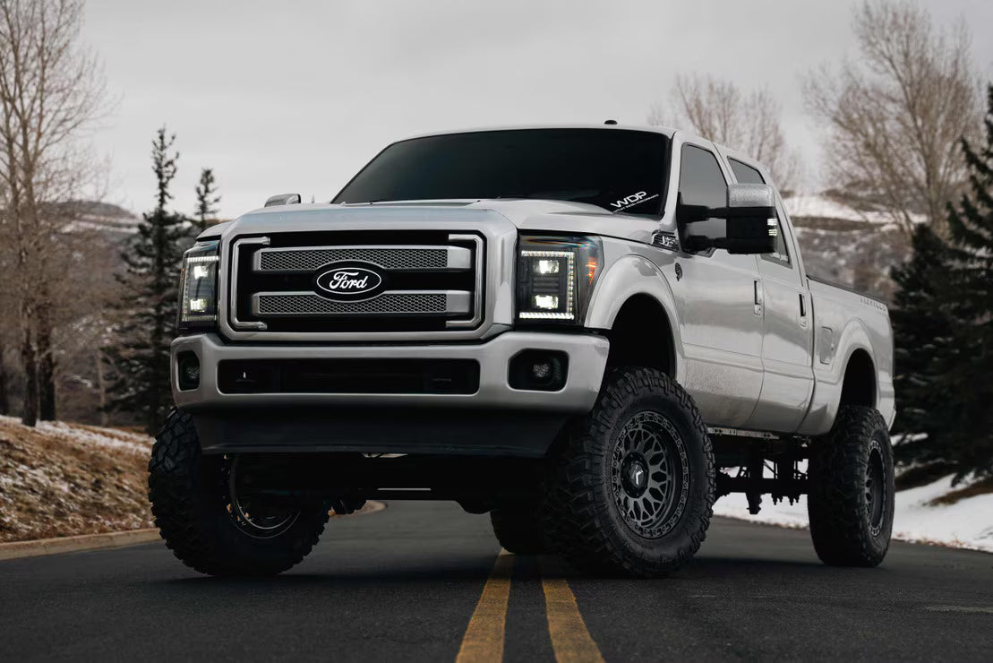 Morimoto LF553 XB Hybrid LED Projector Headlights Set - Smoked | 2011-2016 Ford F250/F350