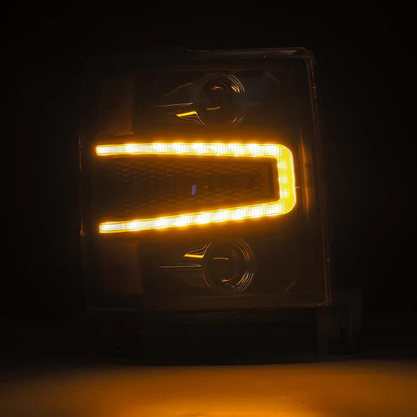 AlphaRex 880242 LUXX Series Black LED Projector Headlights | 2014-2015 GM Chevrolet Silverado 1500