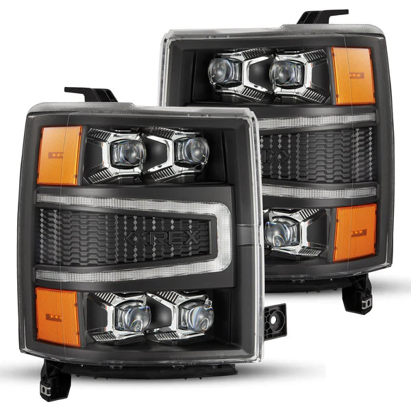 AlphaRex 880239 NOVA Series Black LED Projector Headlights | 2014-2015 GM Chevrolet Silverado 1500