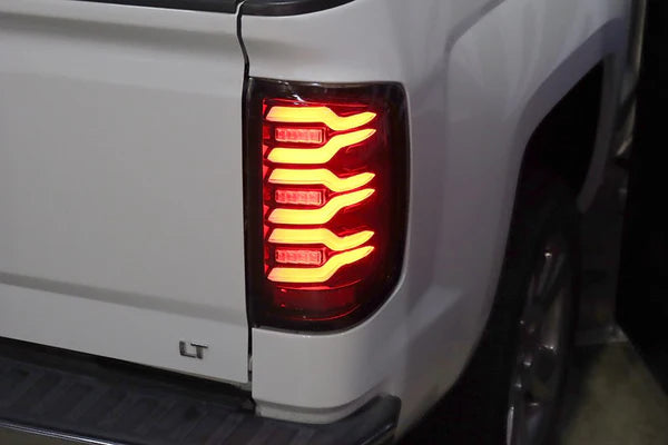 AlphaRex 620030 LUXX Series Black LED Tail Lights | 2015-2019 GM Silverado/Sierra 2500HD/3500HD